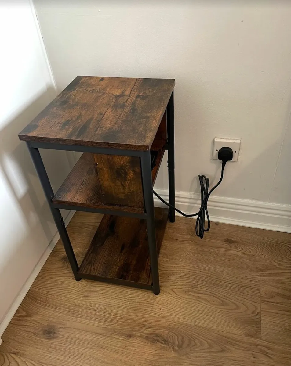 Two Bedside Tables with Charging Stations - Image 2