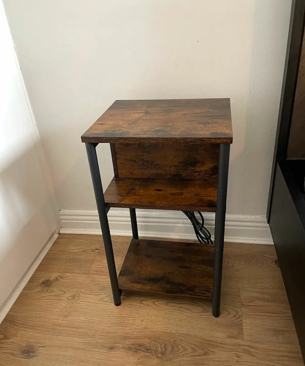 Two Bedside Tables with Charging Stations - Image 3