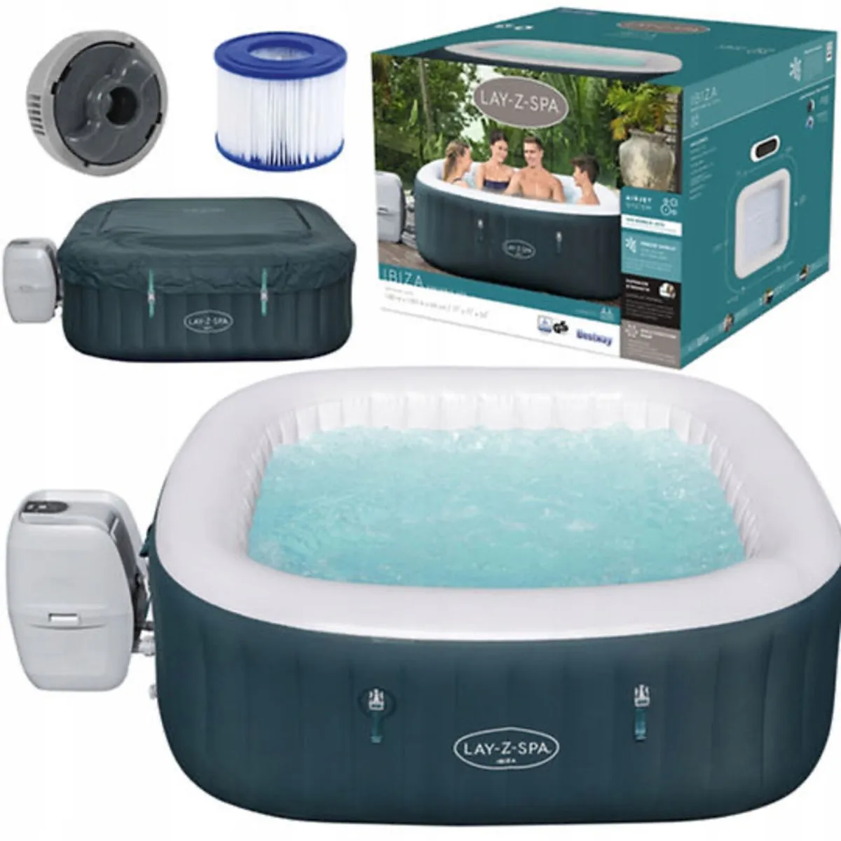 Lay-Z-Spa Ibiza Hot Tub & Clear Water Starter Pack - Image 1