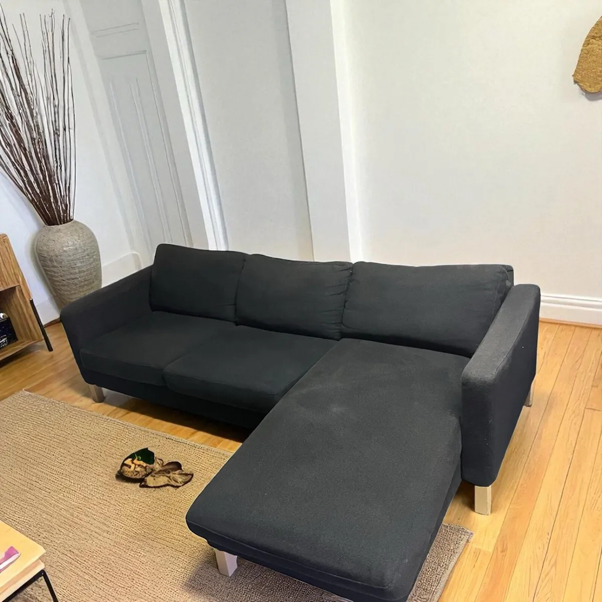 IKEA grey corner sofa L shaped couch furniture - Image 1