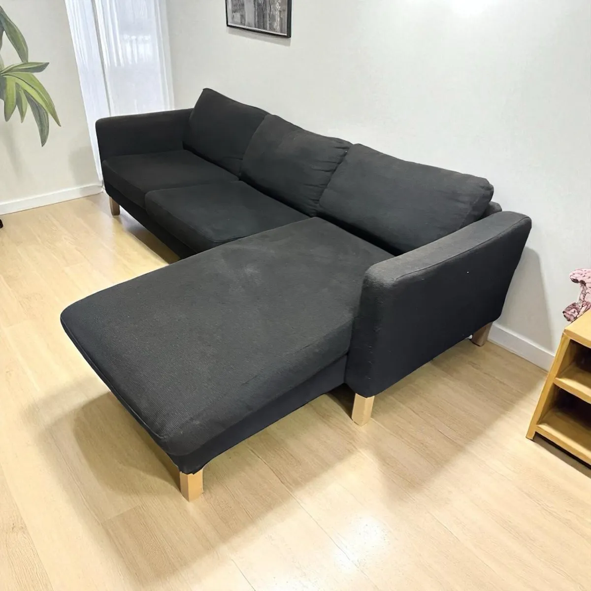 IKEA grey corner sofa L shaped couch furniture - Image 2