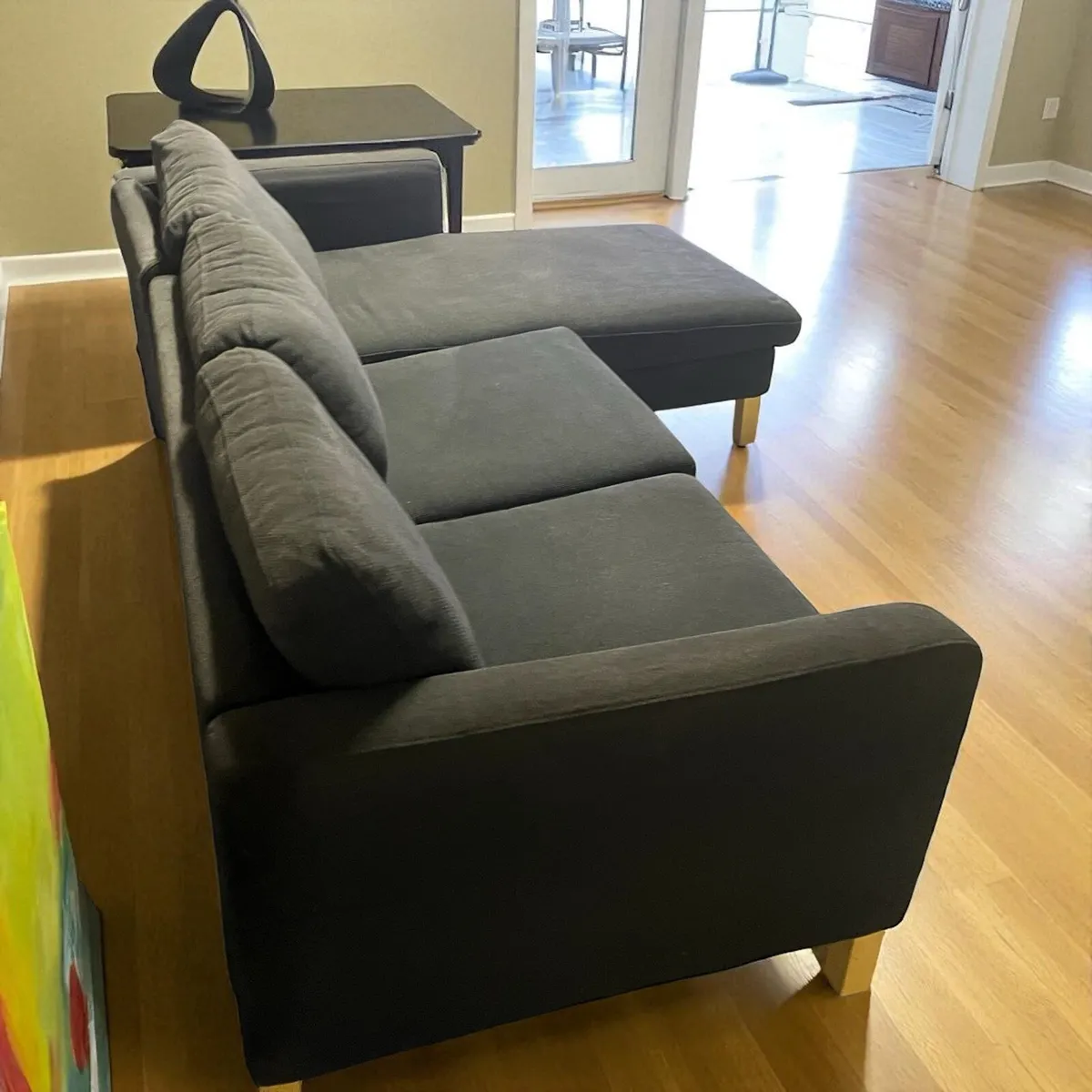 IKEA grey corner sofa L shaped couch furniture - Image 3
