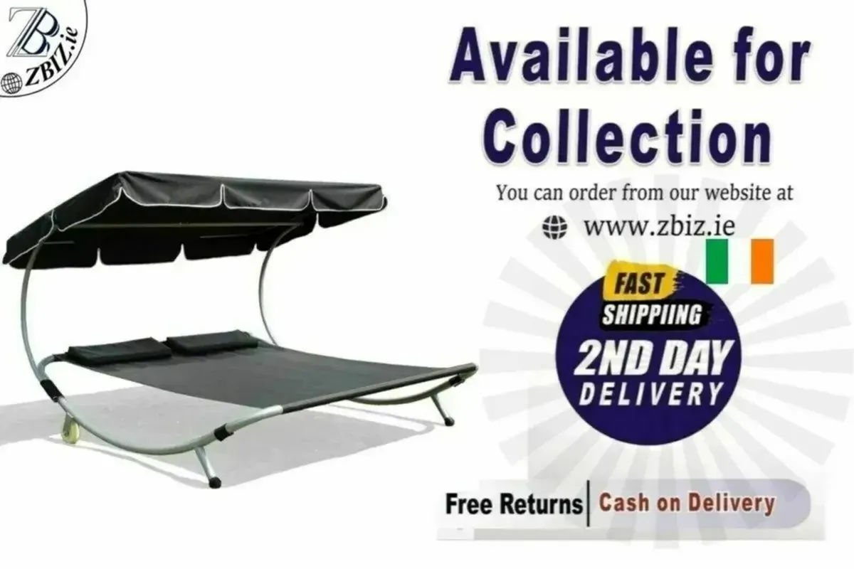 Lounger Outdoor with Canopy – Double Seat for 2 - Image 1