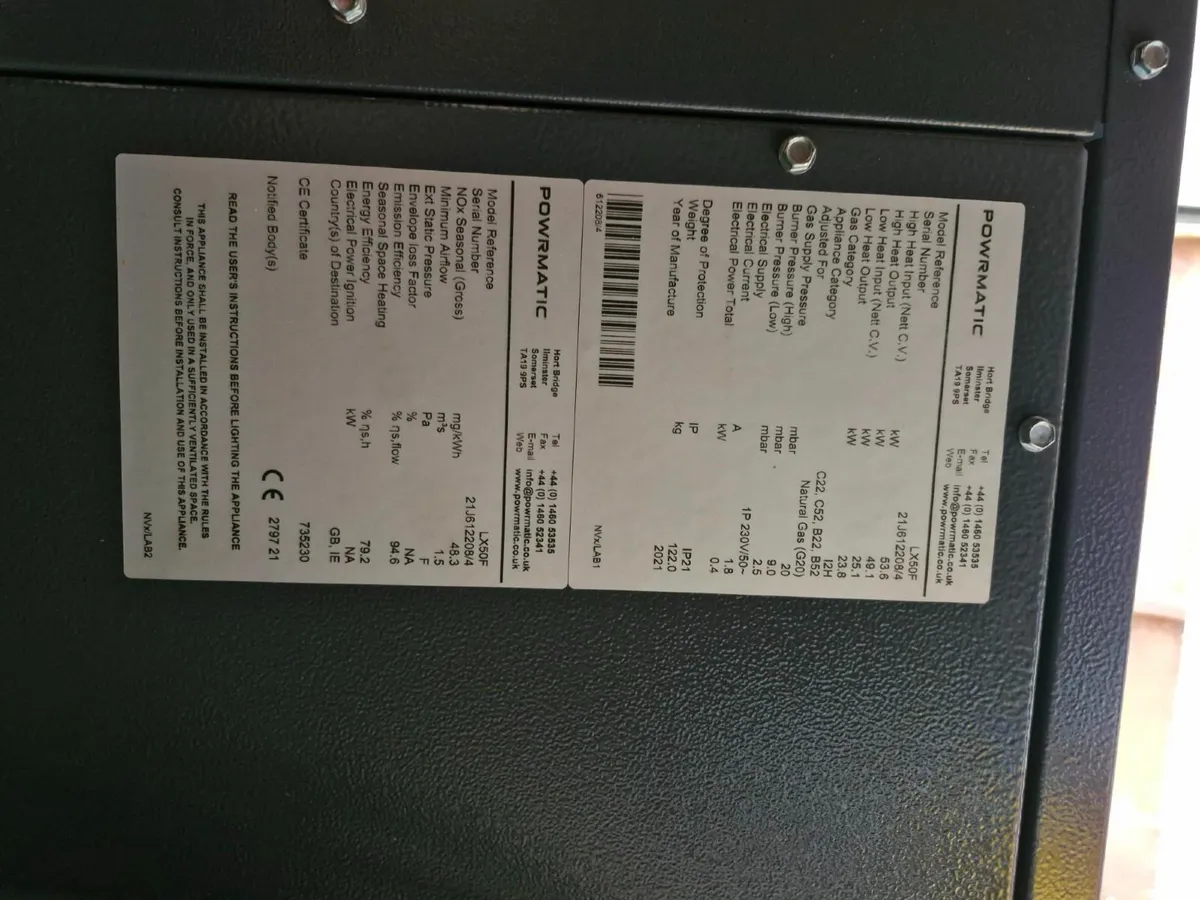 Powermatic LX50F Gas Heaters x 2no, - Image 2