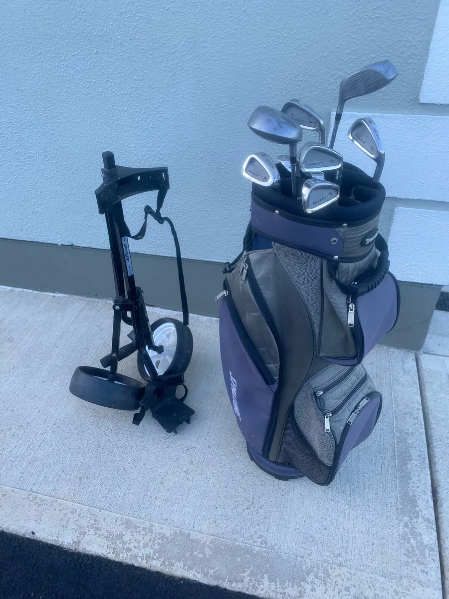 Golf clubs Trolley and bag for sale - Image 1