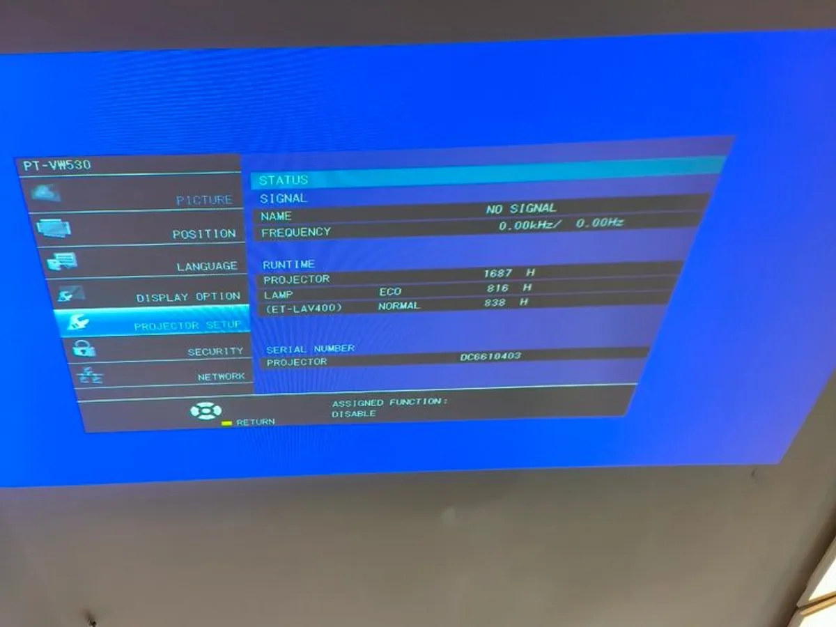 Panasonic PT-VW530 LCD Projector WXGA (Lamp Hours: 816) - Image 2