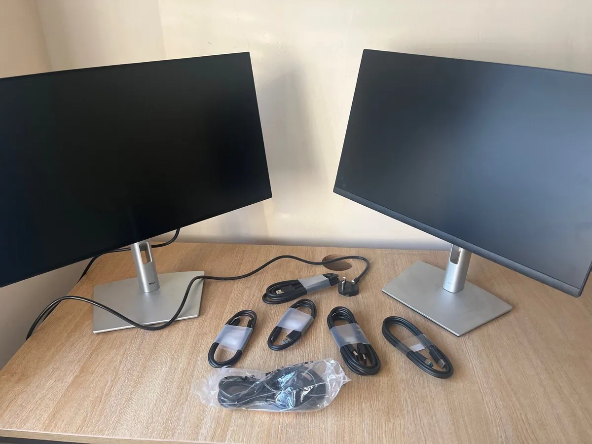 New/Never Used Dell Dual 24” USB Monitor Setup - Image 1