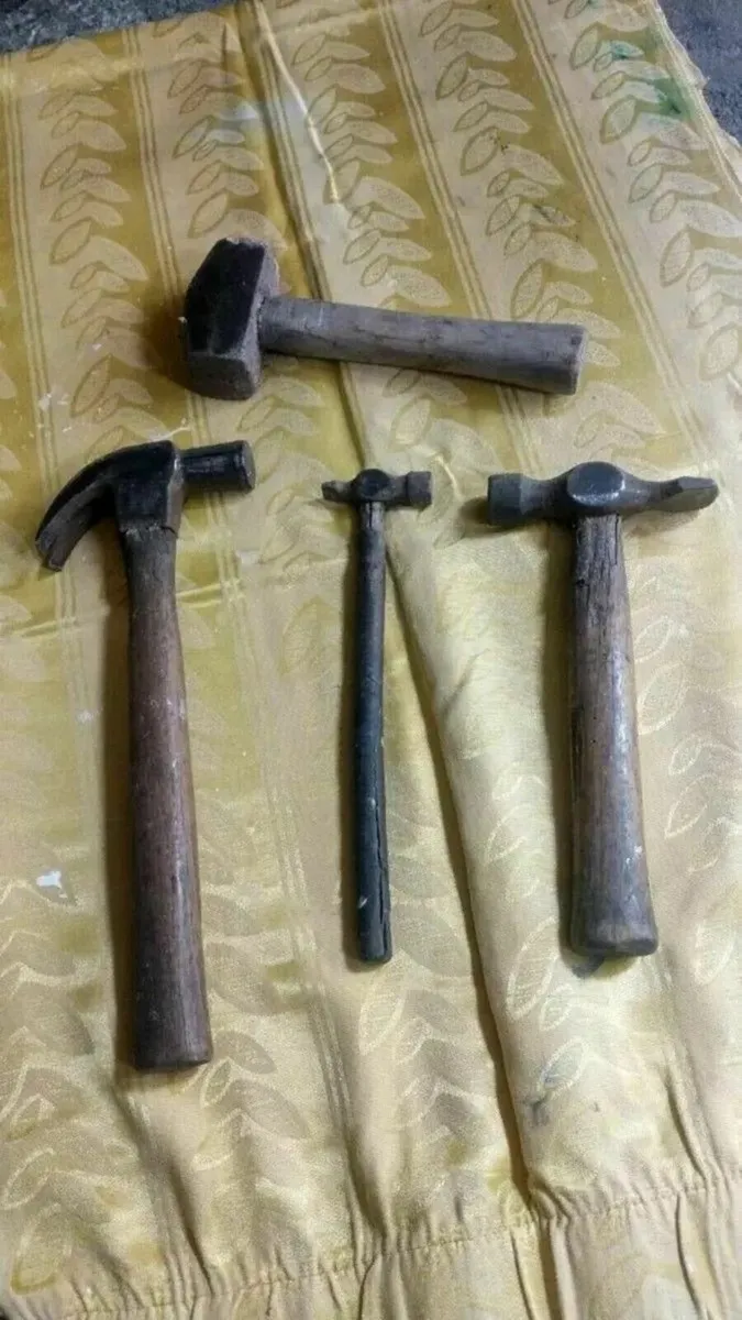 4. Vintage wooden handle Hammers