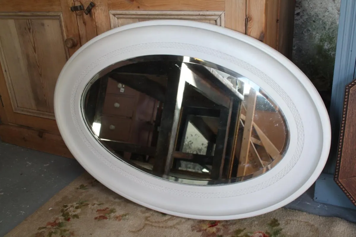 Antique Oval Wall Mirror - Image 3