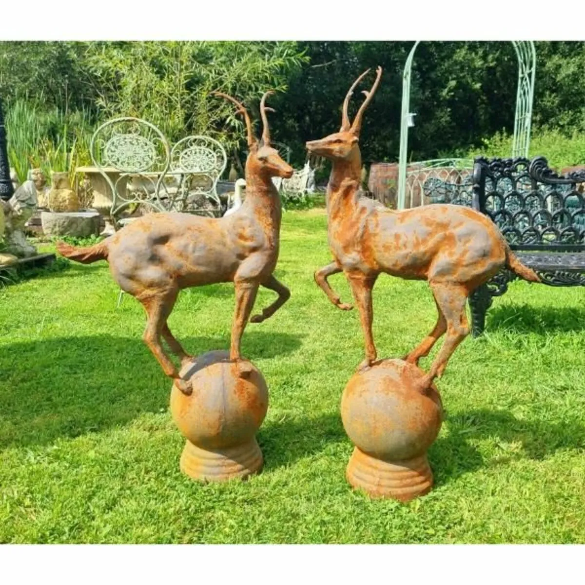 Stags – Pair – Cast Iron – D1920 - Image 1