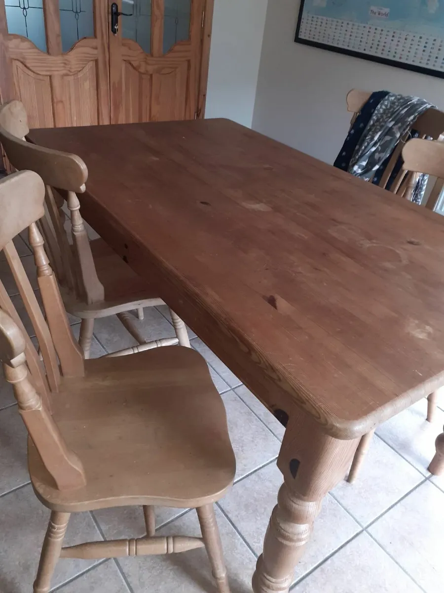 Pine Table and Chairs (4) - Image 3