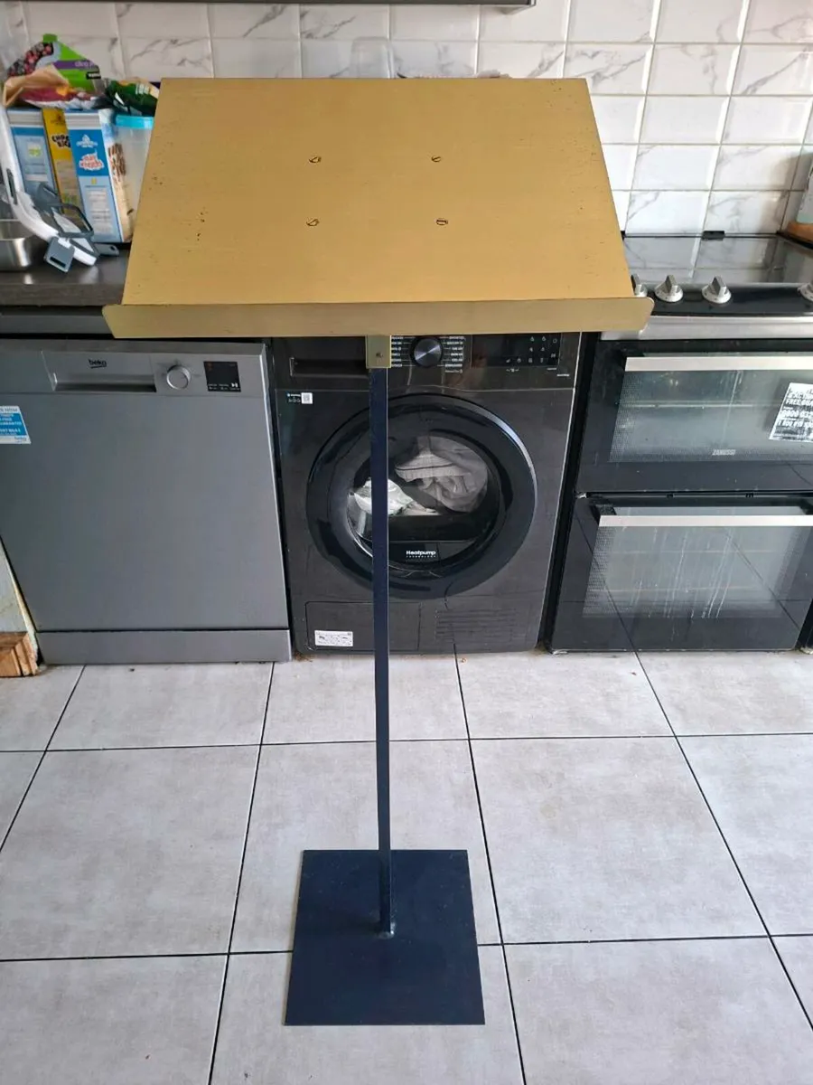 Brass Church Alter stand with heavy steel base - Image 2