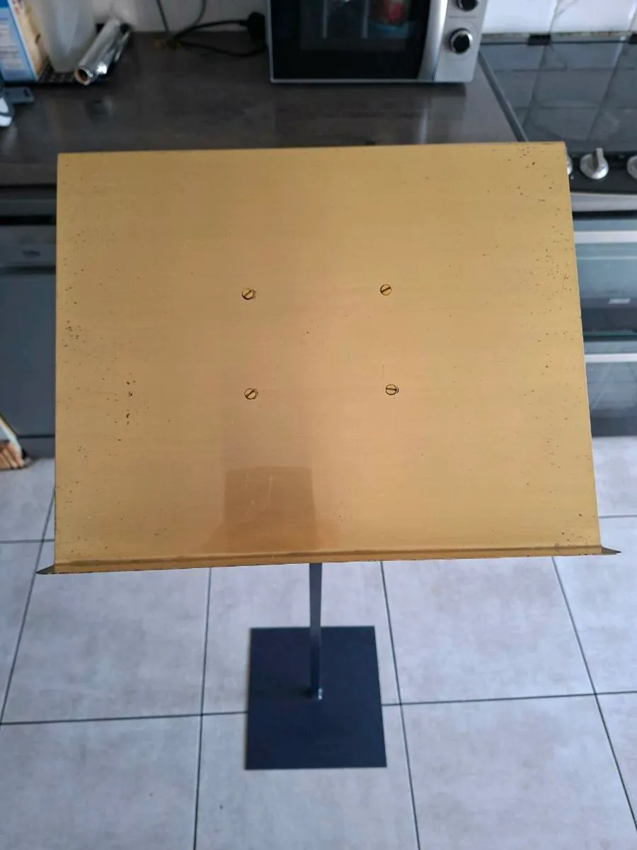 Brass Church Alter stand with heavy steel base - Image 3