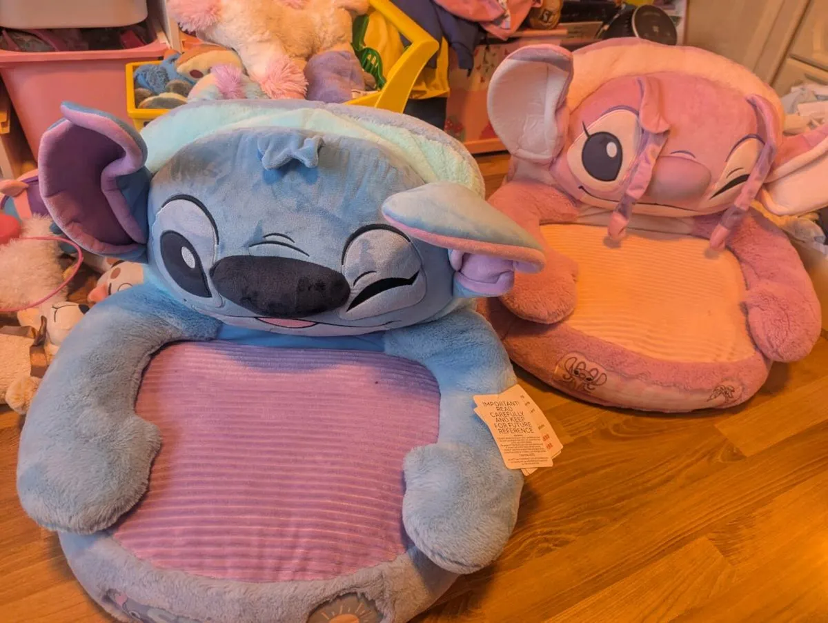 Stitch and angel kids toy sofa - Image 1
