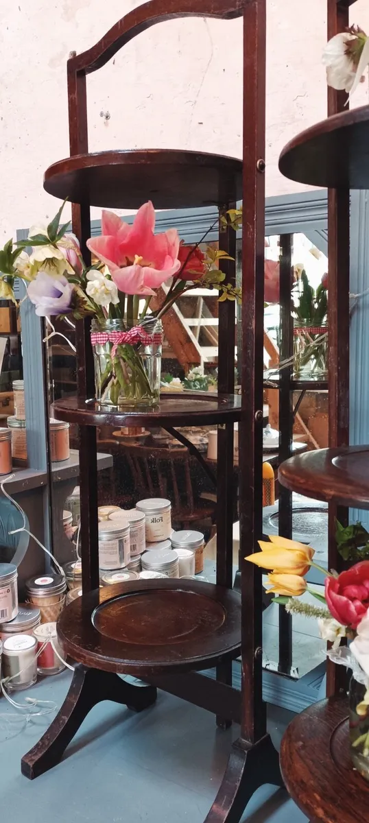 Antique Wooden Cake Stand - Image 1