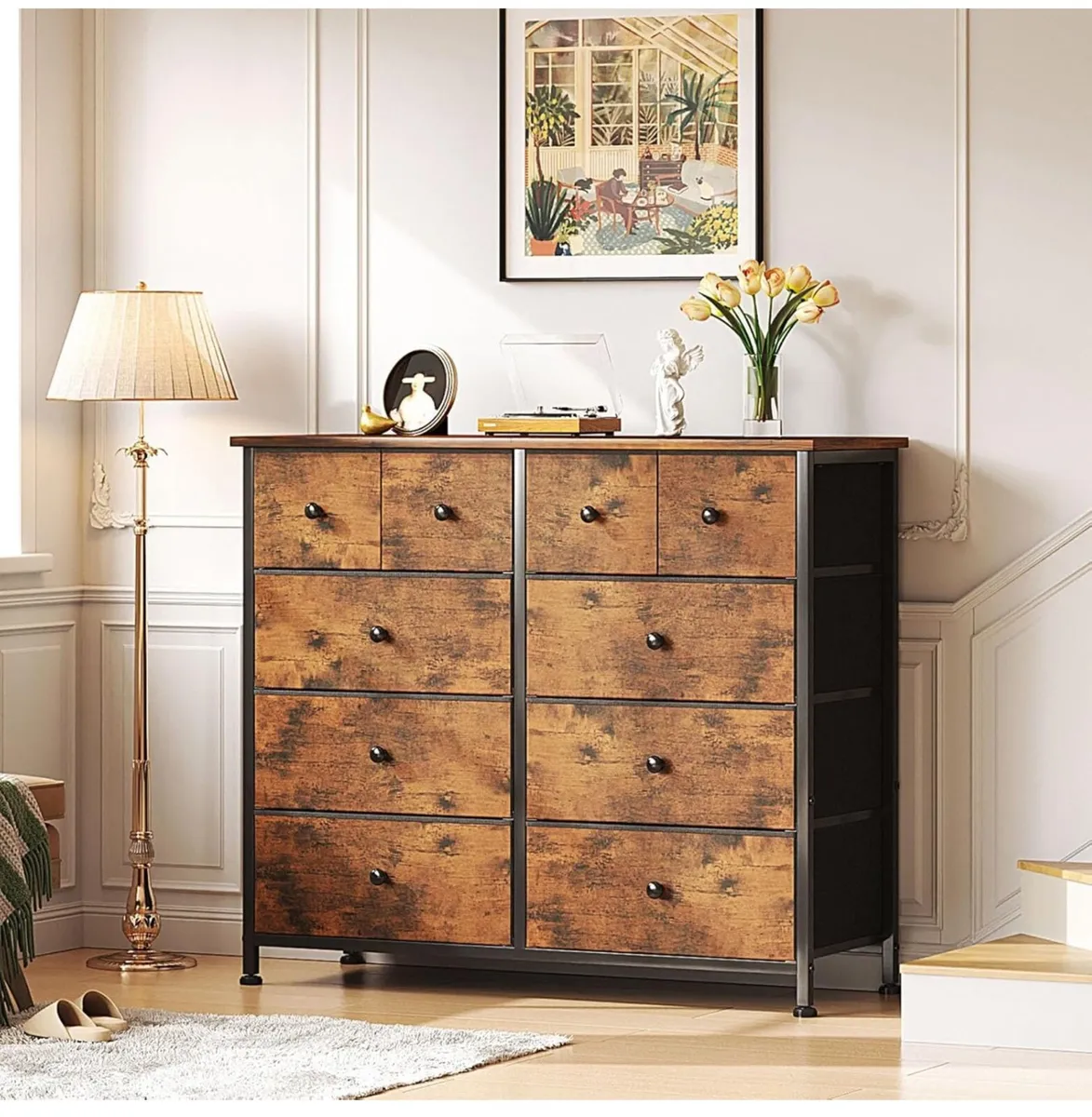 Chest of Drawers, Fabric Dresser for Bedroom with - Image 1