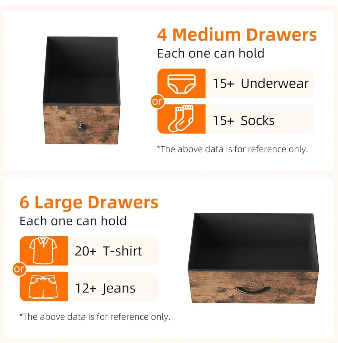 Chest of Drawers, Fabric Dresser for Bedroom with - Image 3