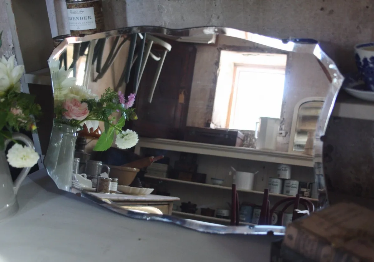 Antique Frameless Mirror - Image 3