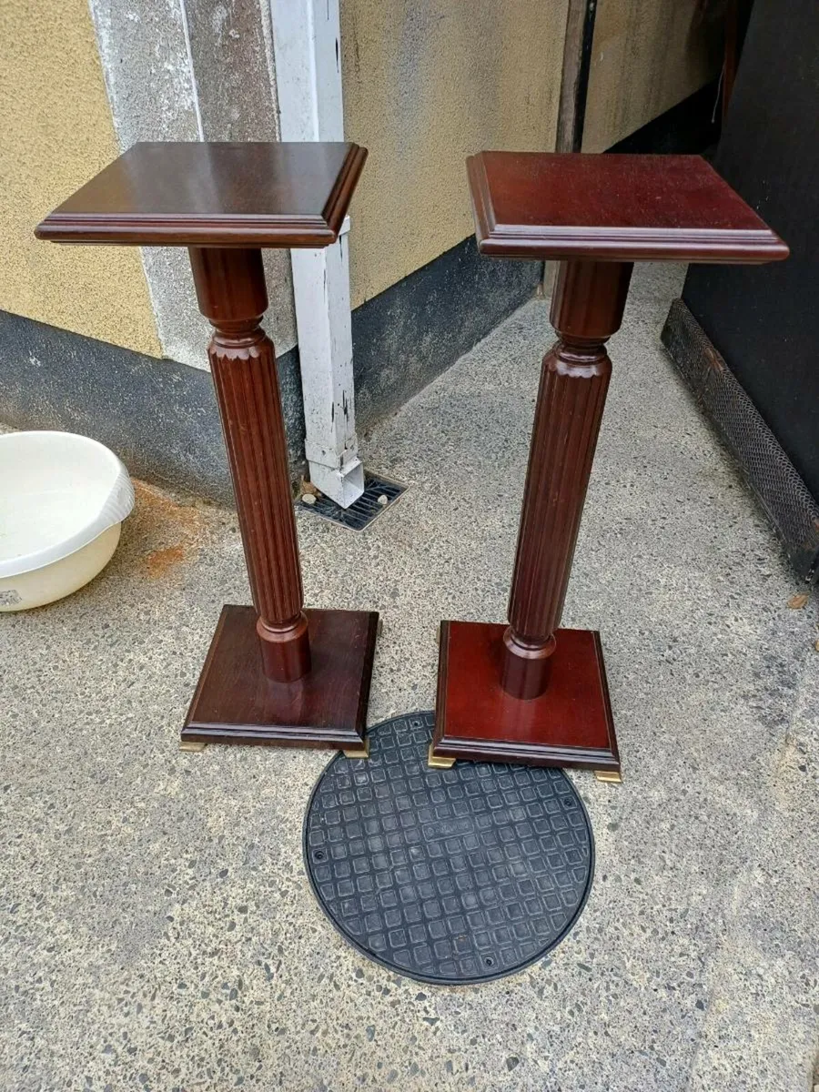 Vintage Mahogany Plant Stands - Image 2