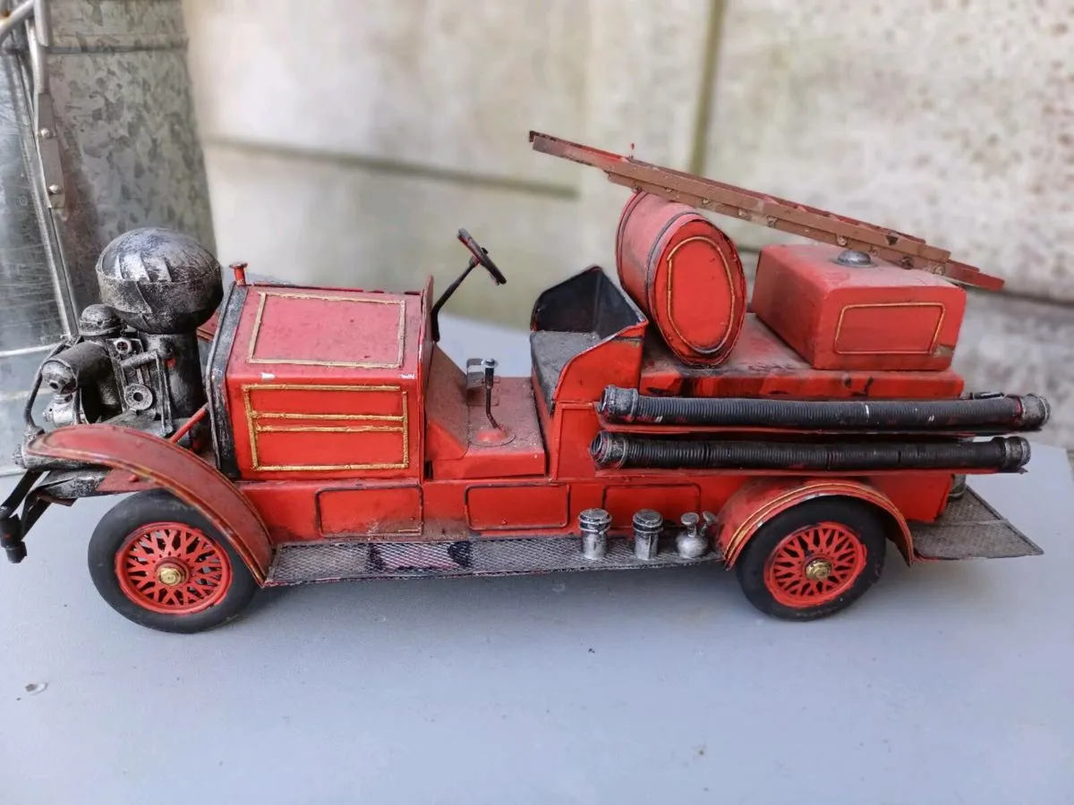 Large Vintage Collectible Metal Fire Truck - Image 1