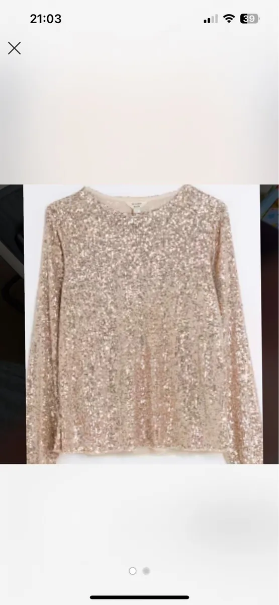 River Island Gold Sequin Top. - Image 1