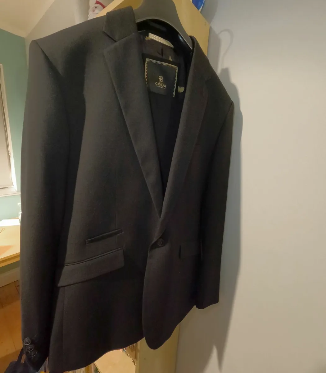 Black Suit – Jacket & Trousers (EU 44R / UK 34R) - Image 1