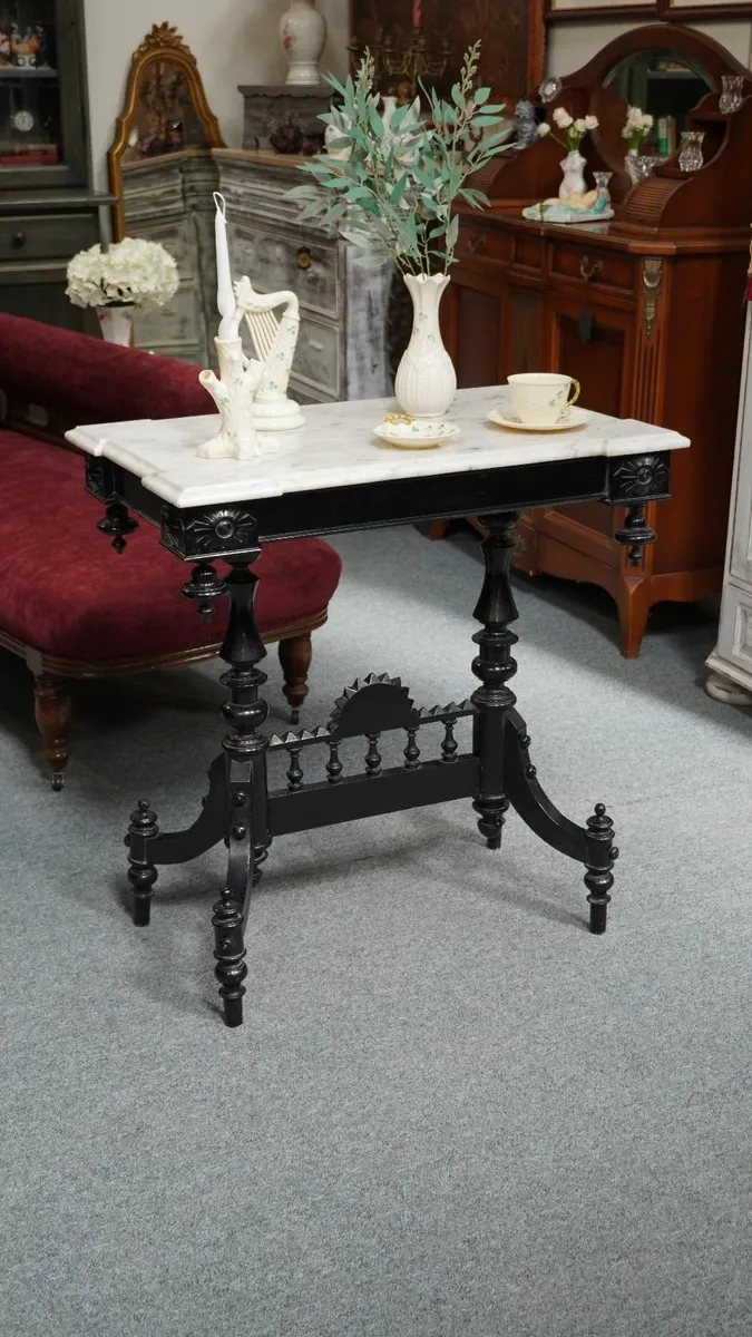 Antique Spanish Victorian Marble-Top Table - Image 2