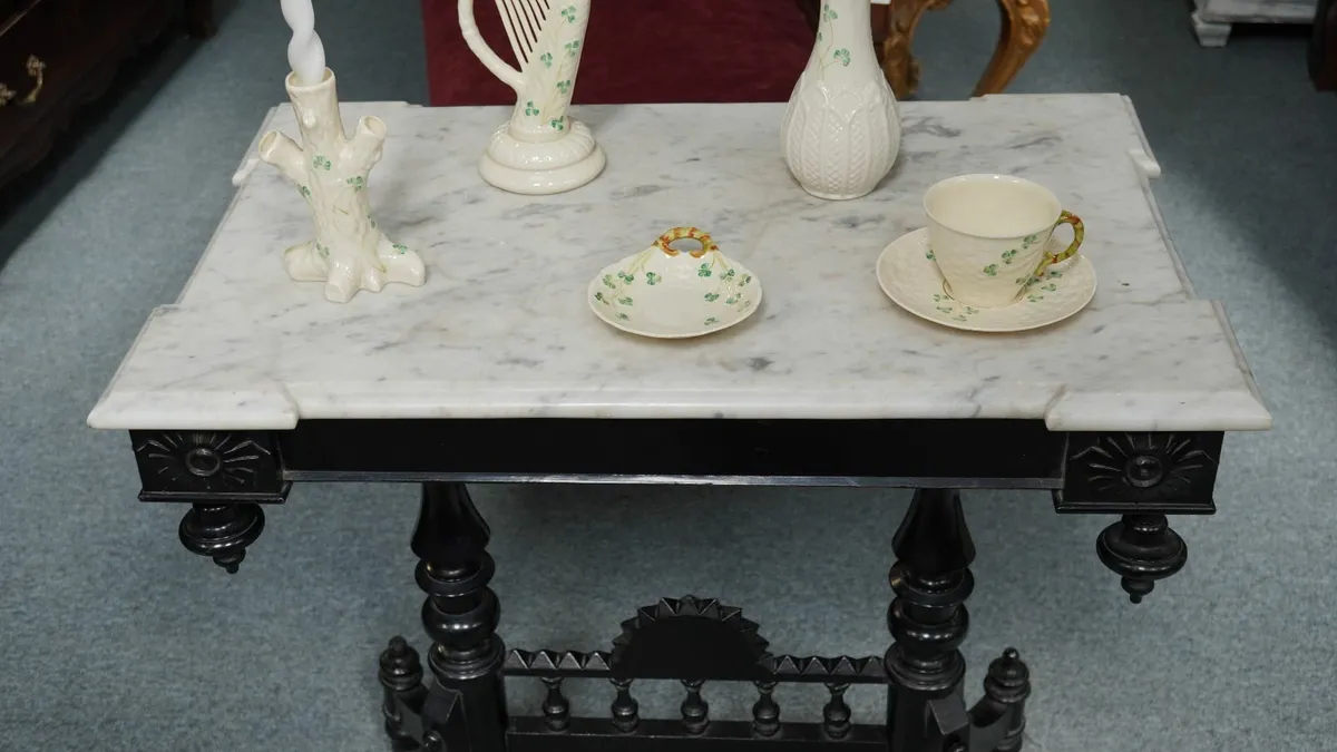 Antique Spanish Victorian Marble-Top Table - Image 3
