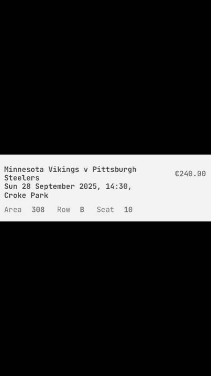 Steelers vs Vikings tickets (x5) Section 308/713 - Image 4