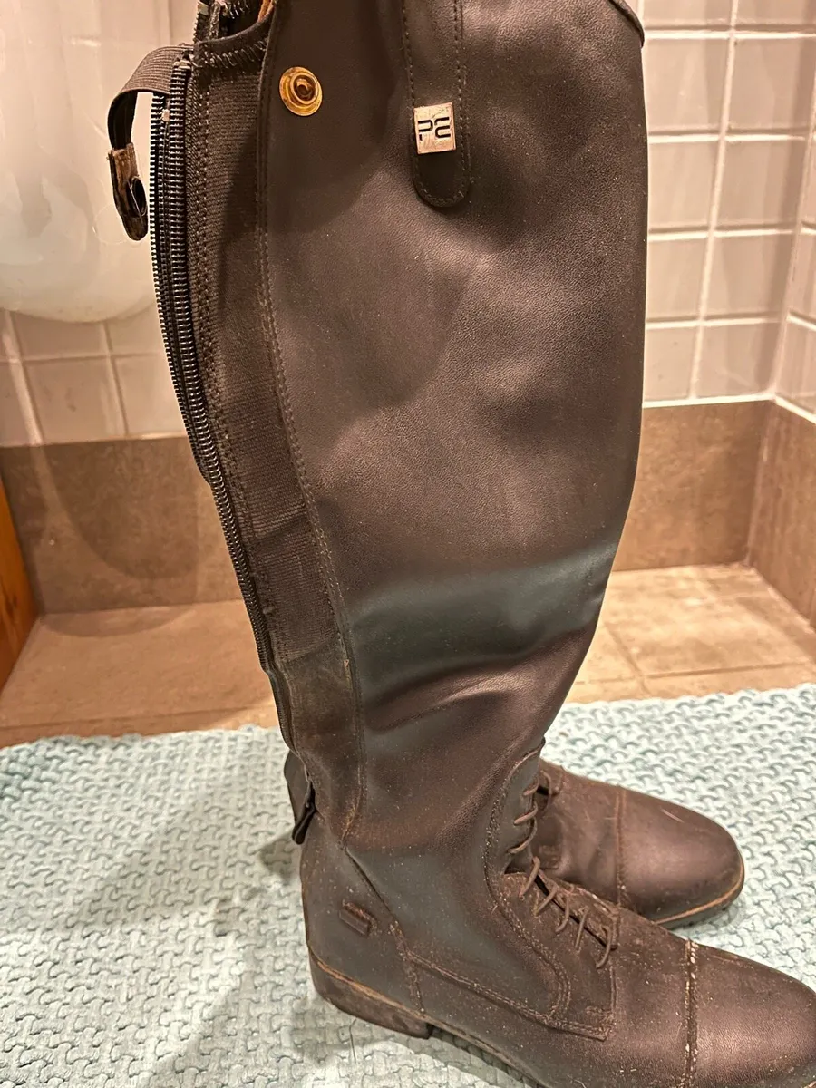 PE horse riding boots, black, size 6 - Image 2