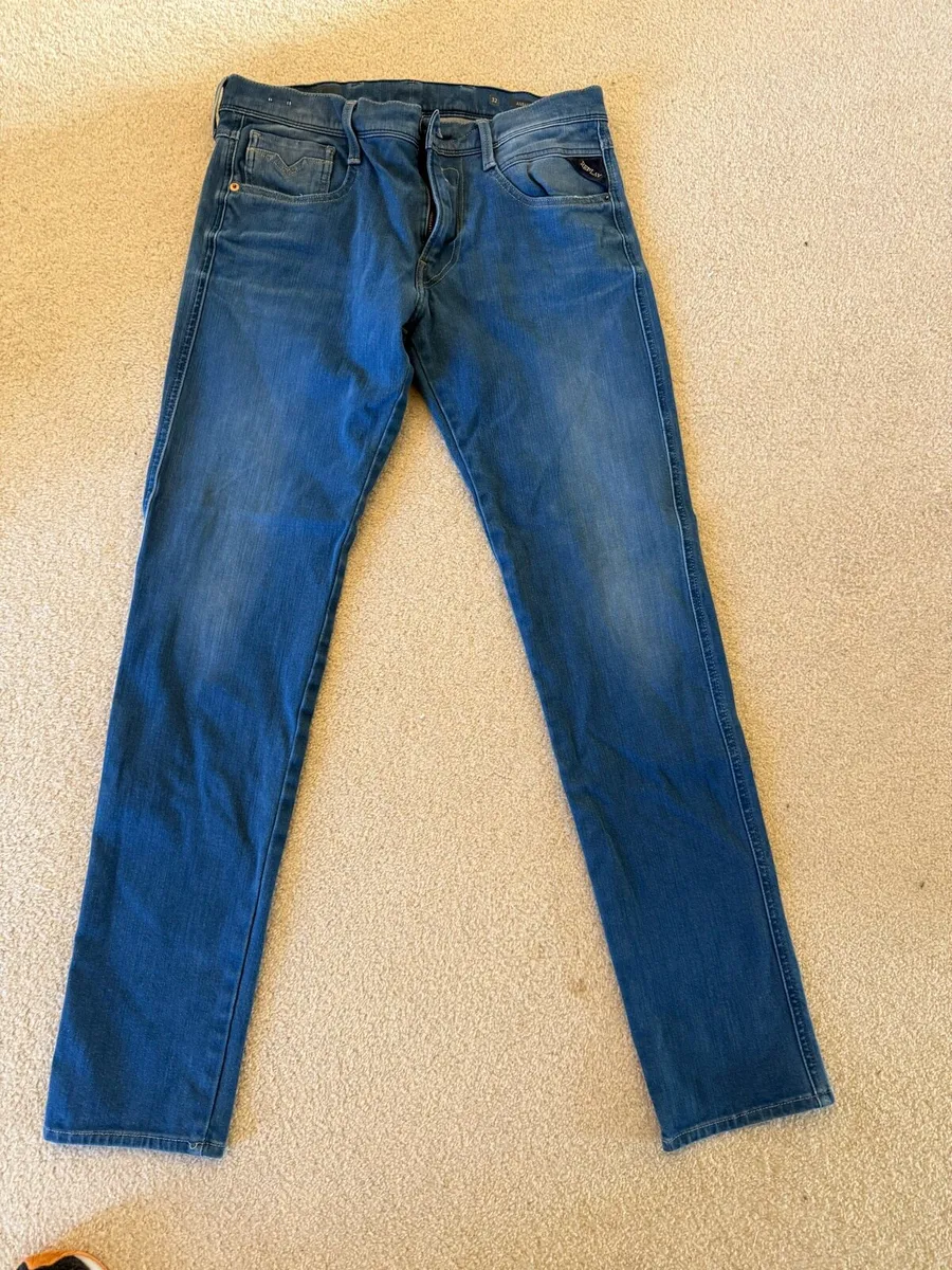 Men’s replay blue jeans hyper flex 32/32 - Image 1