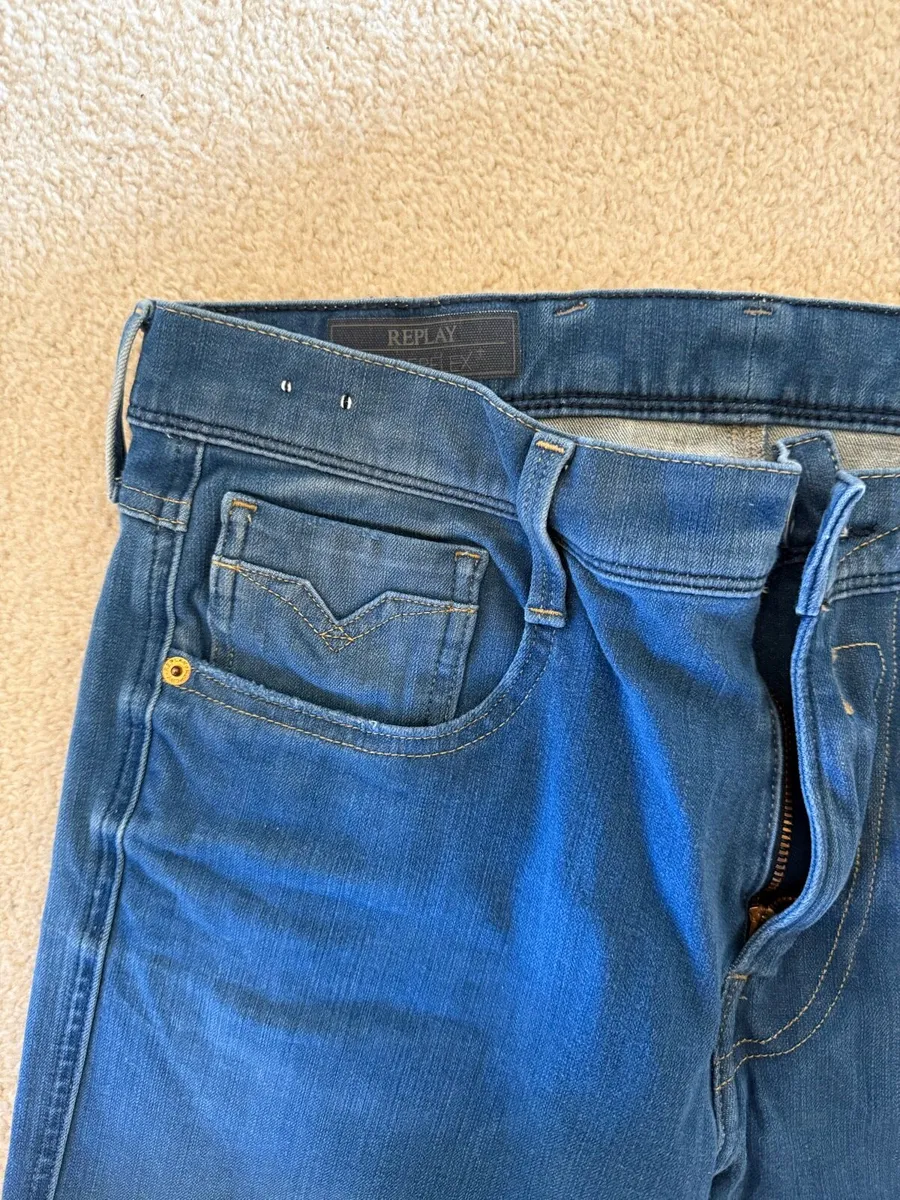 Men’s replay blue jeans hyper flex 32/32 - Image 3