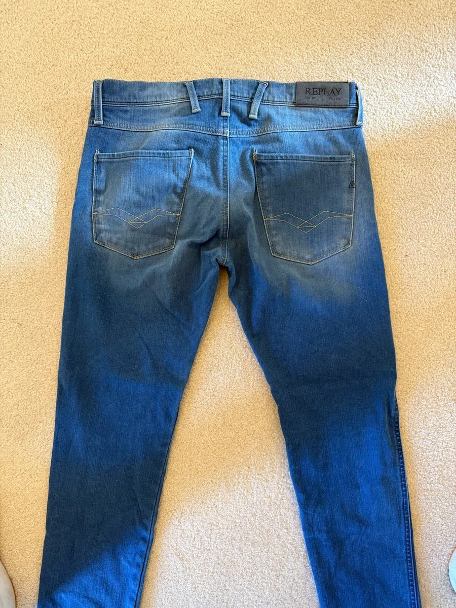 Men’s replay blue jeans hyper flex 32/32 - Image 4