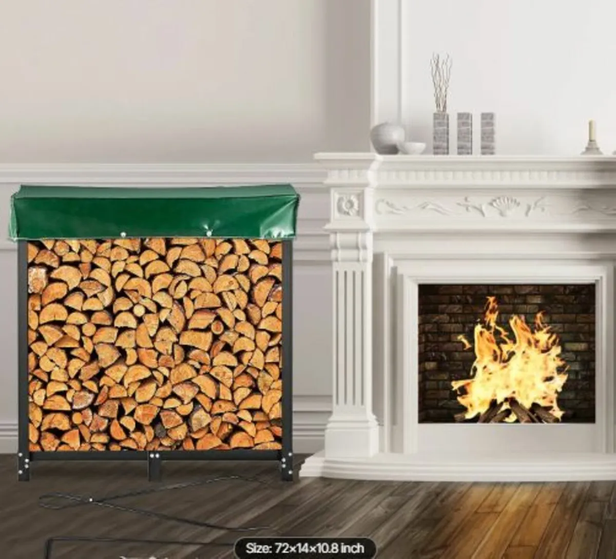 Firewood Log Rack, 6ft Firewood Rack Outdoor, - Image 1