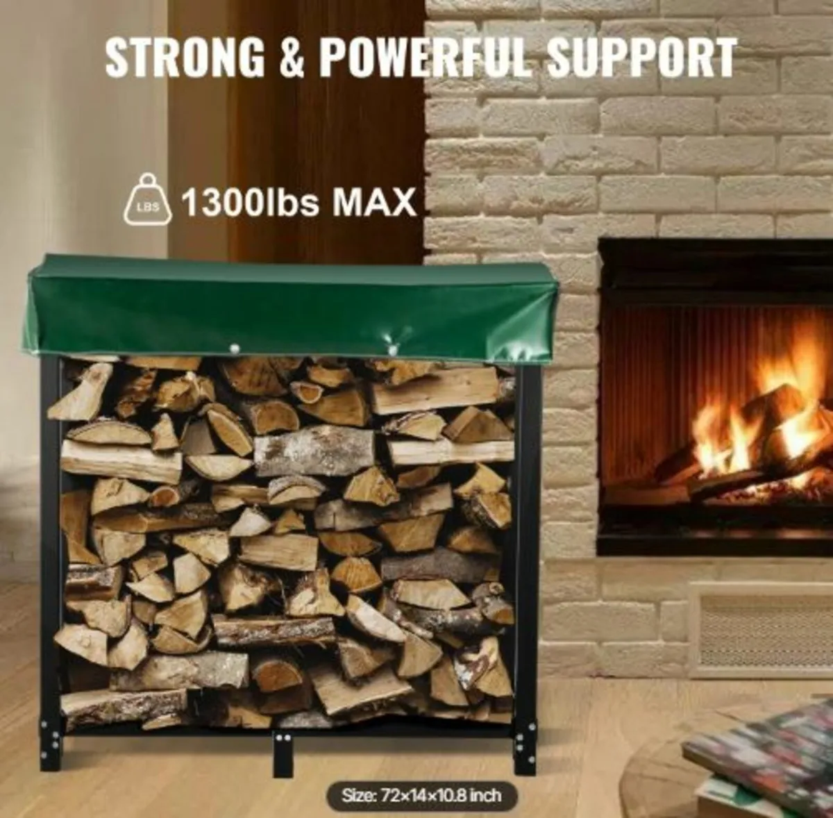 Firewood Log Rack, 6ft Firewood Rack Outdoor, - Image 3