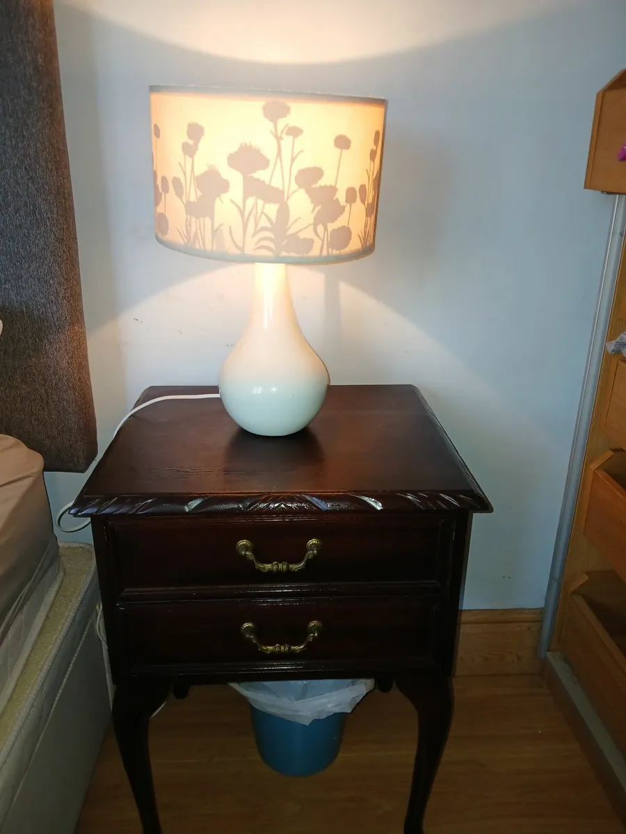Pair of mahogany bedside lockers with 2 drawers ea - Image 1