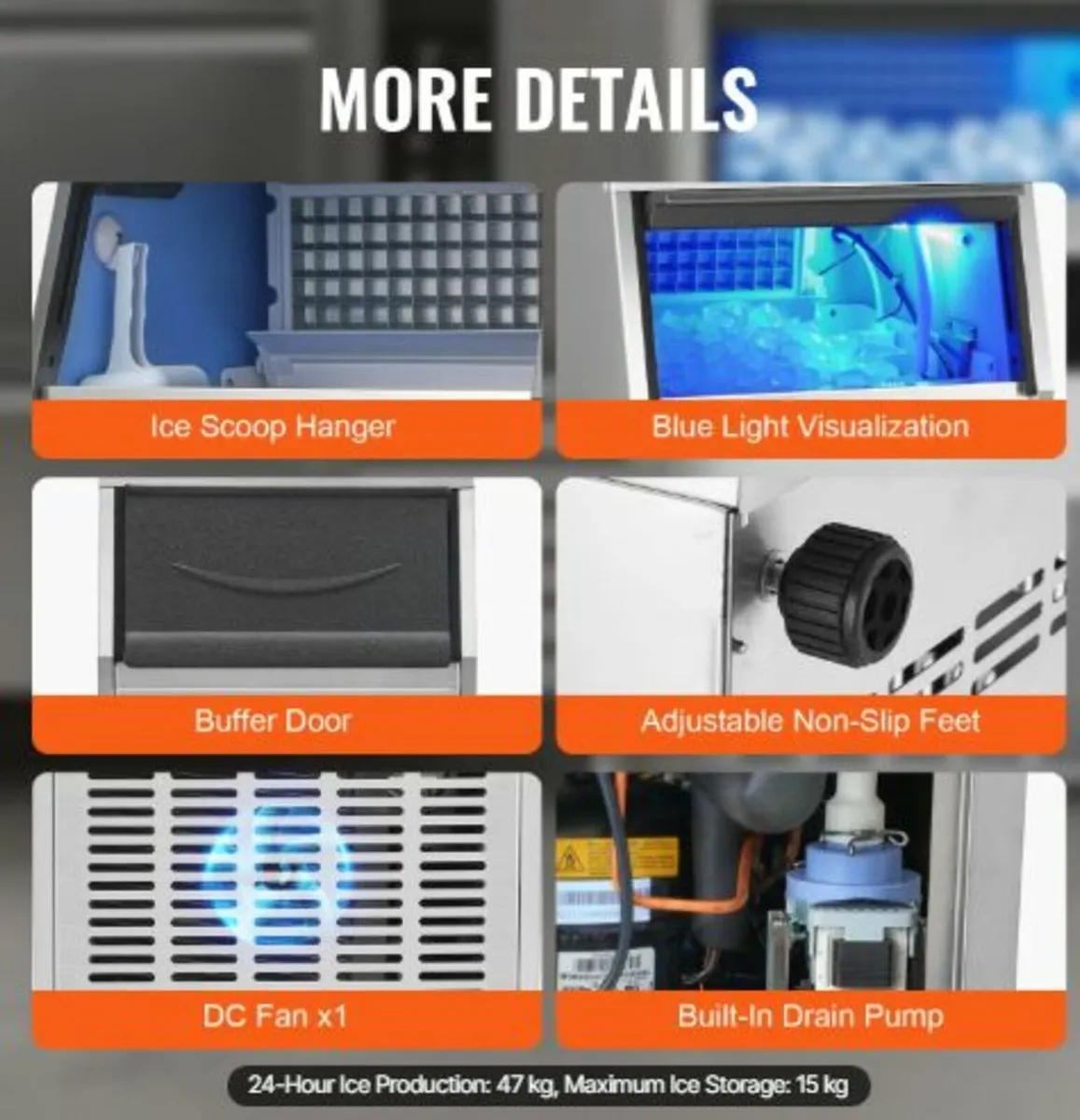 Commercial Ice Maker, 100lbs/24H,Ice Maker Machine - Image 4