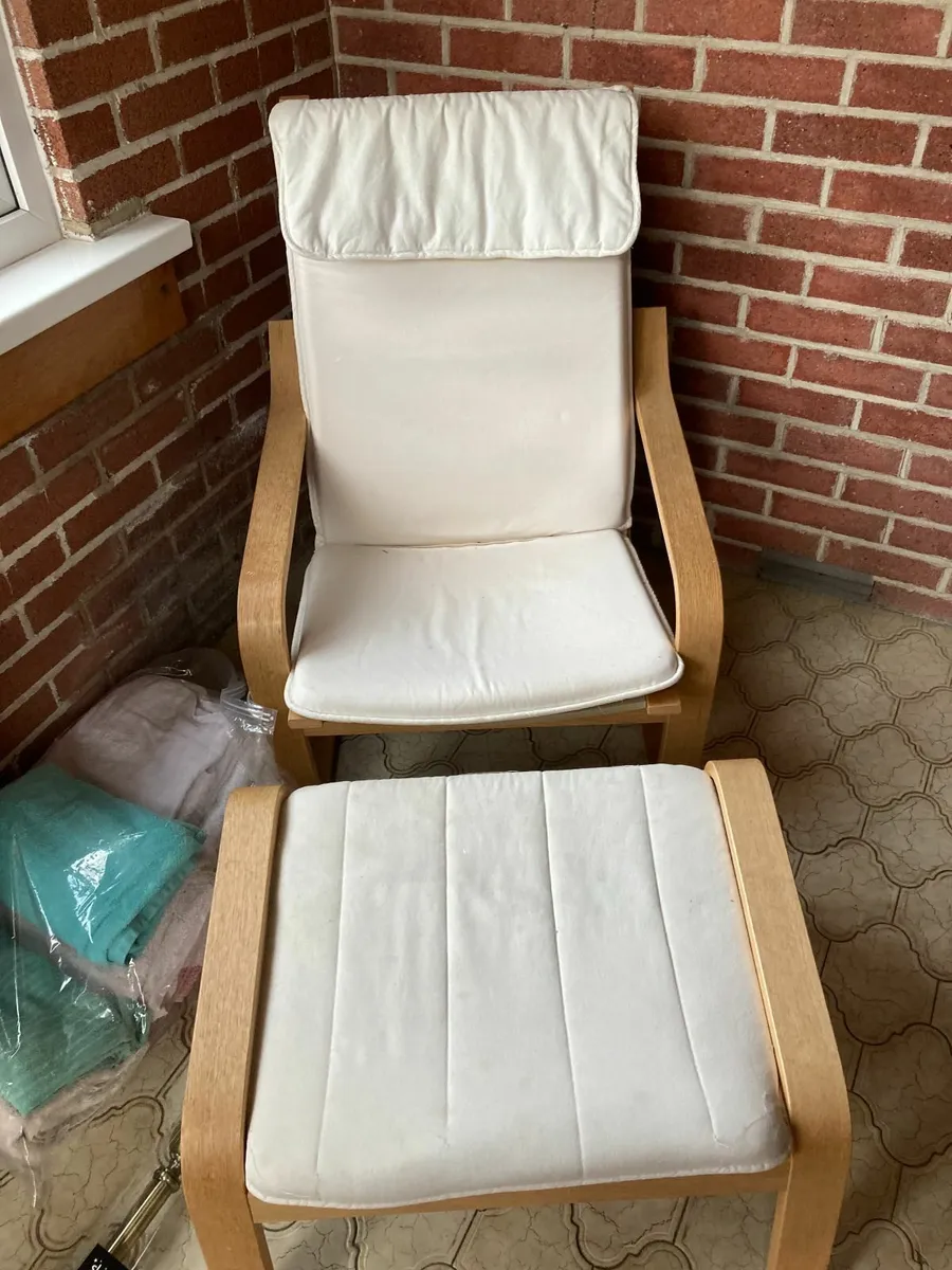 Poang Chair and Foot Stool