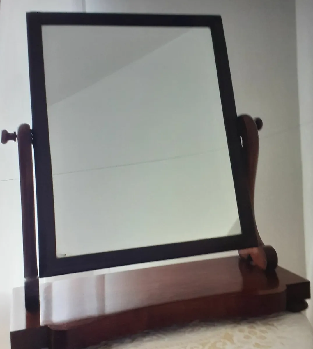 Victorian mahogany swival mirror - Image 2
