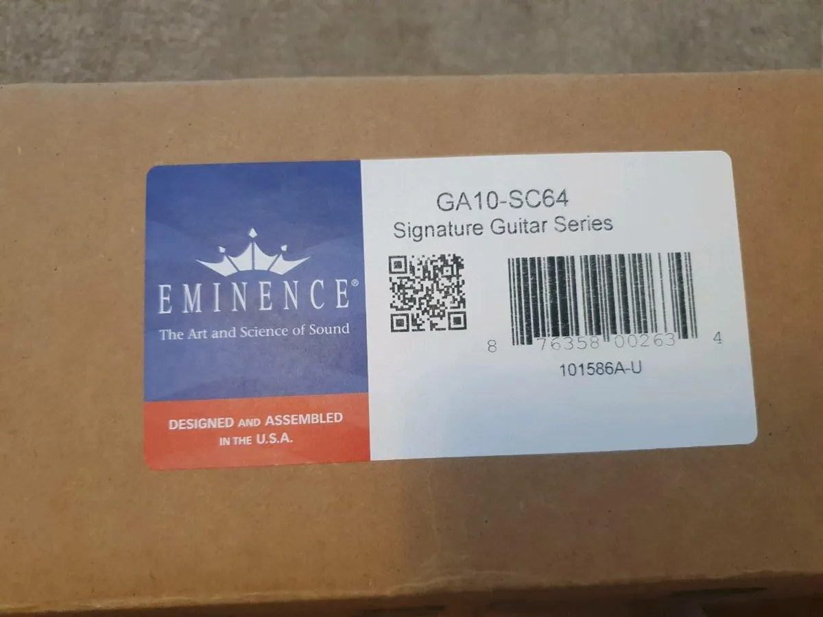 Eminence Alessandro GA10-SC64, 10" 8 ohm speaker - Image 2