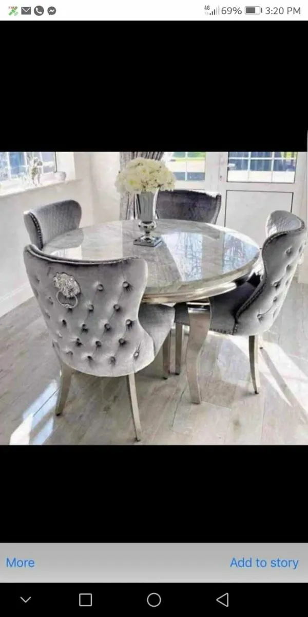 Brand New marble dining table with chairs - Image 1