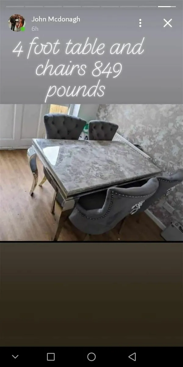 Brand New marble dining table with chairs - Image 2