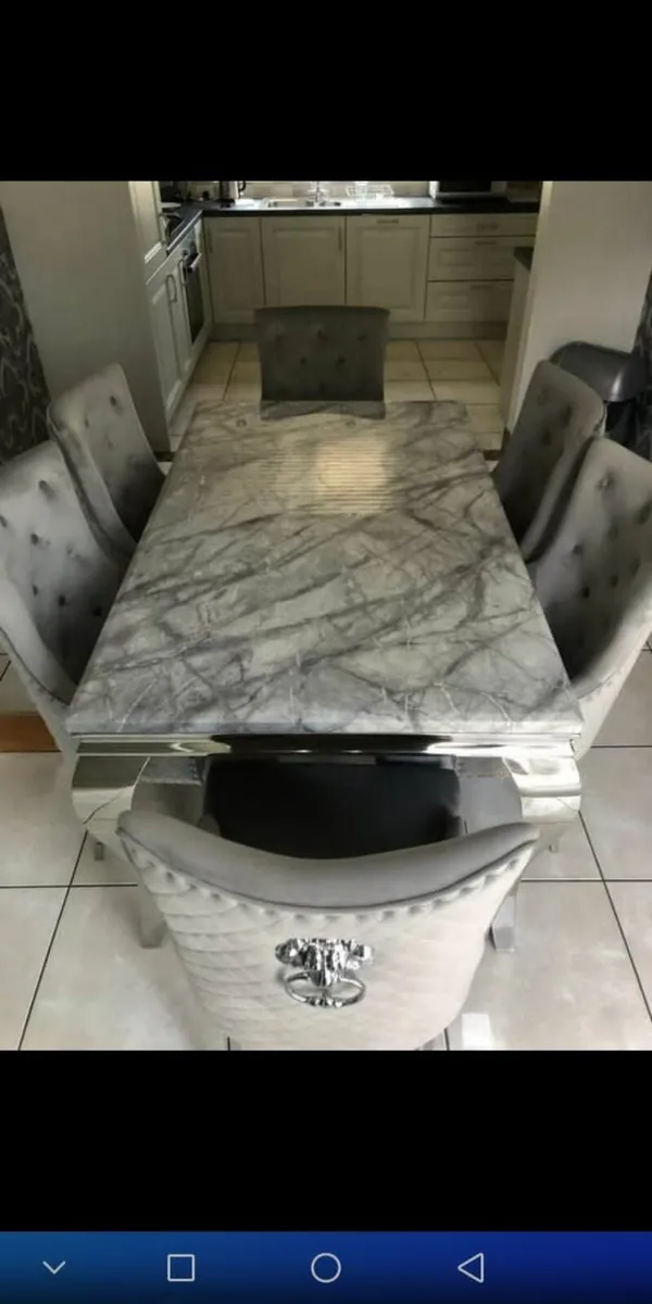 Brand New marble dining table with chairs - Image 4