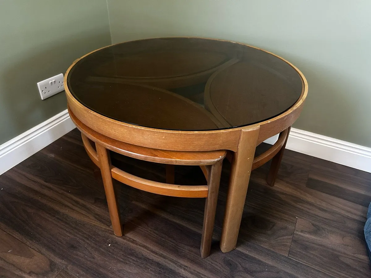 Mid Century Teak Nathan Trinity Coffee Table Set