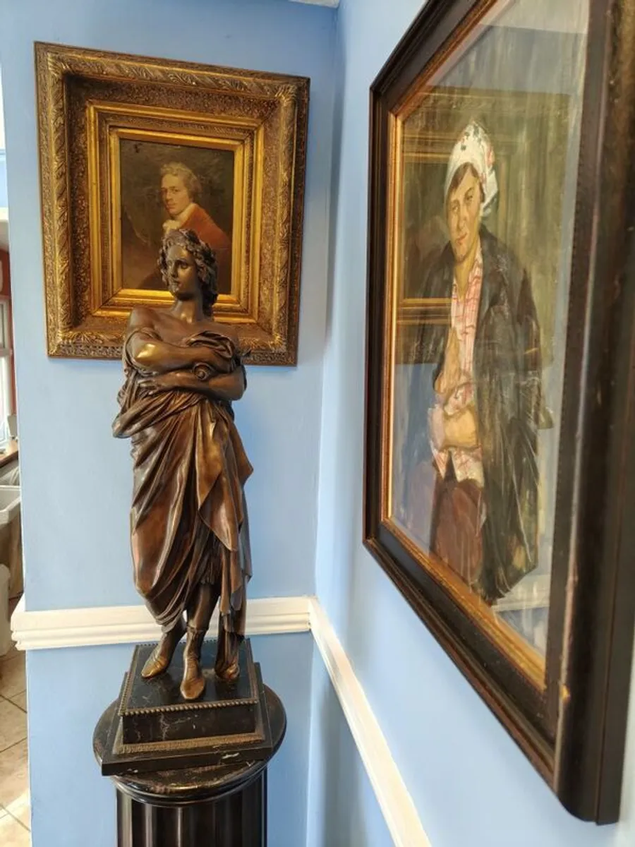 Bronze.  Beautiful Large statue of Virgil after Jules Dalou. Early 20th Century. - Image 1