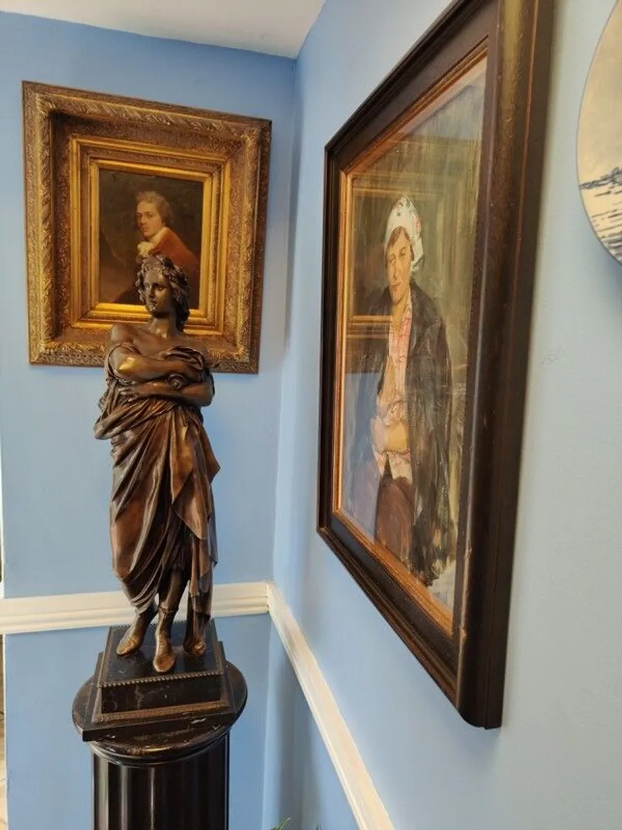 Bronze.  Beautiful Large statue of Virgil after Jules Dalou. Early 20th Century. - Image 2