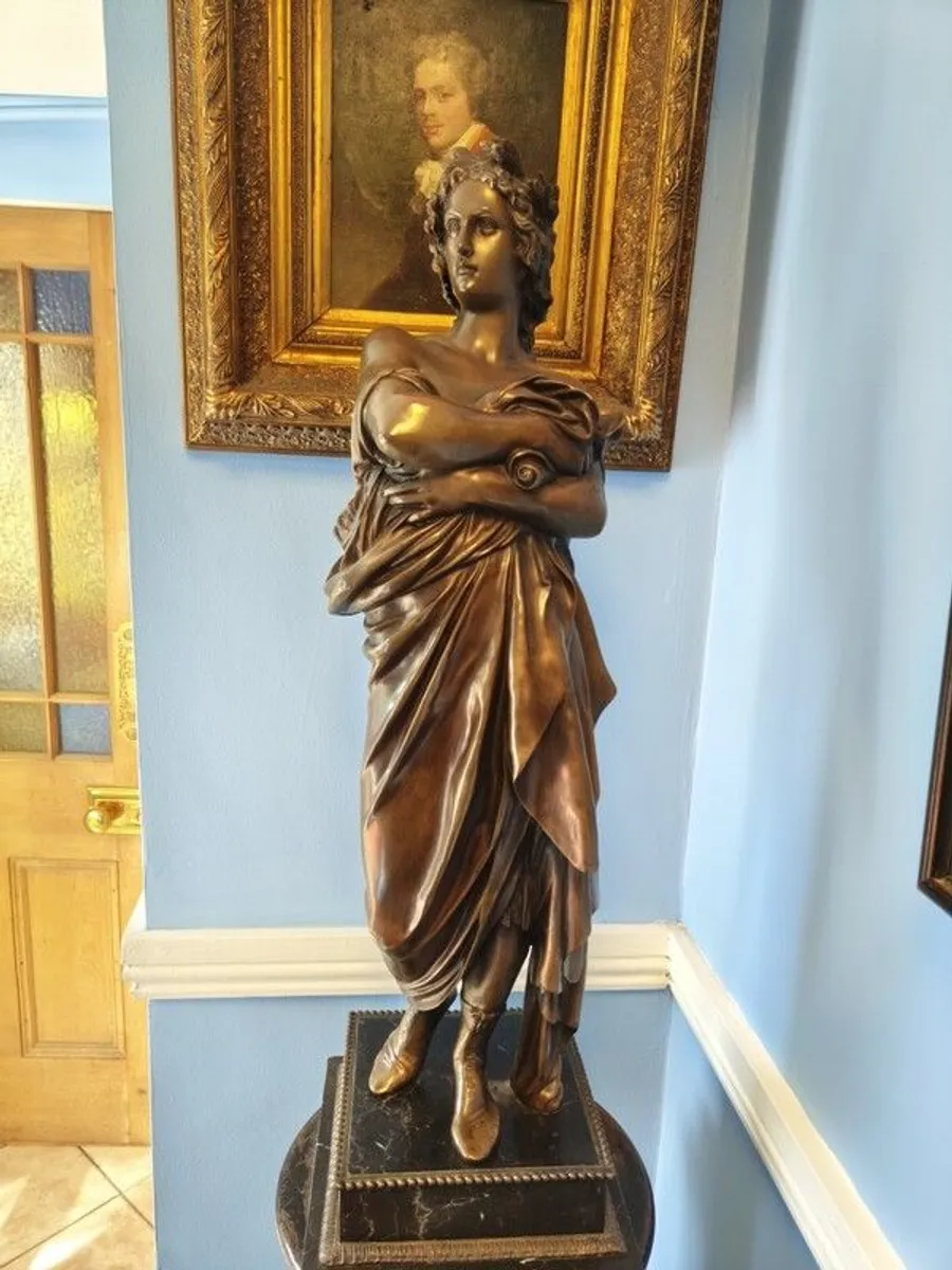 Bronze.  Beautiful Large statue of Virgil after Jules Dalou. Early 20th Century. - Image 3
