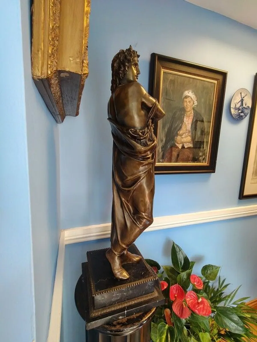Bronze.  Beautiful Large statue of Virgil after Jules Dalou. Early 20th Century. - Image 4