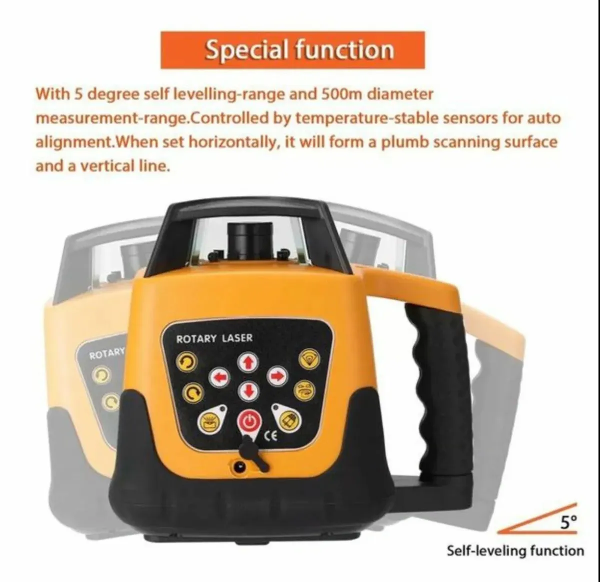 Rotary Laser Level 500m – Red Beam Self-Leveling - Image 2