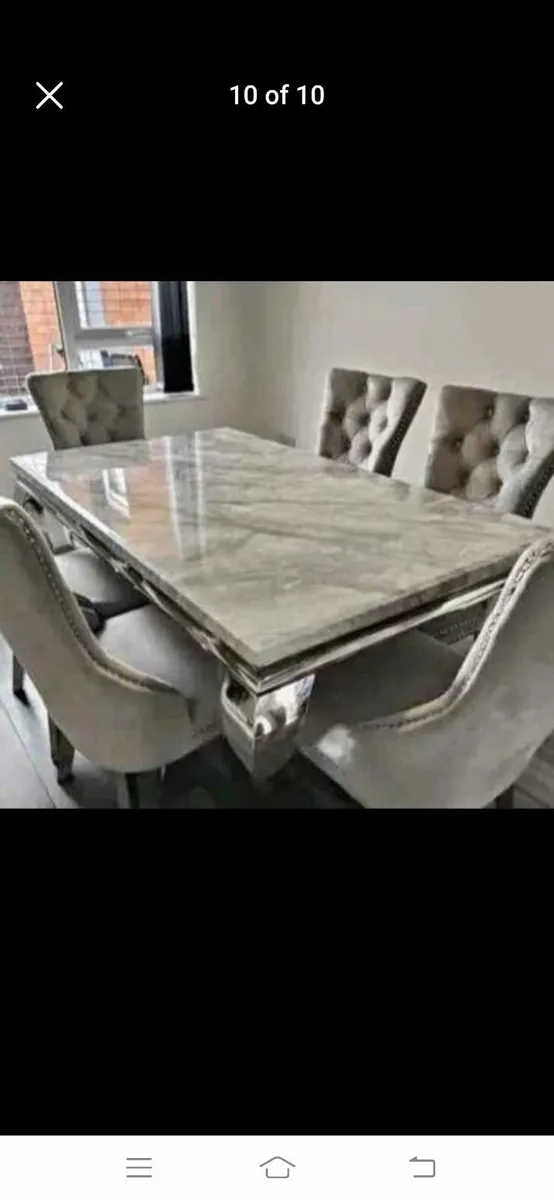 Brand New marble dining table with chairs - Image 2